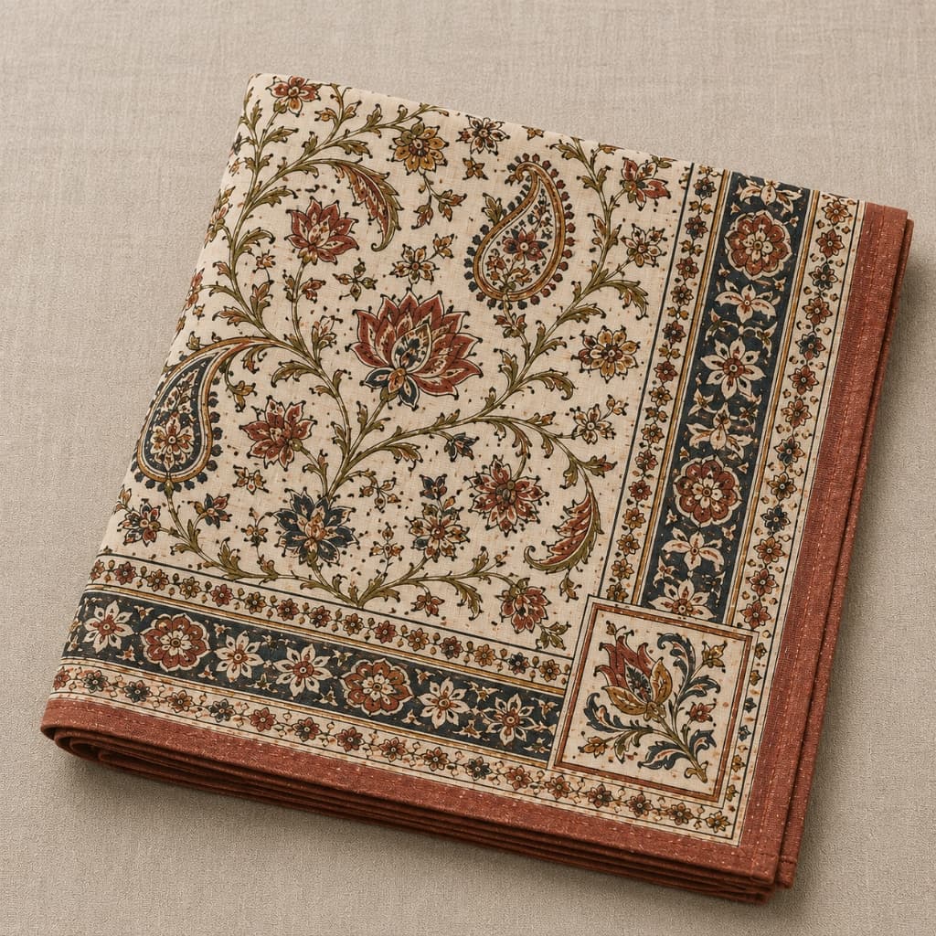 Ananya Blooming Mughal Floral Mandala Cotton Napkin Set - Main View