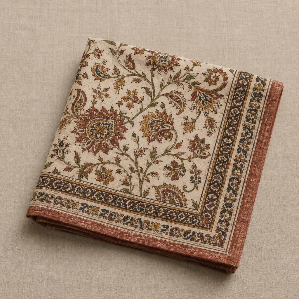Chandrika Madder Rose & Slate Paisley Jaal Cotton Napkin Set - Main View