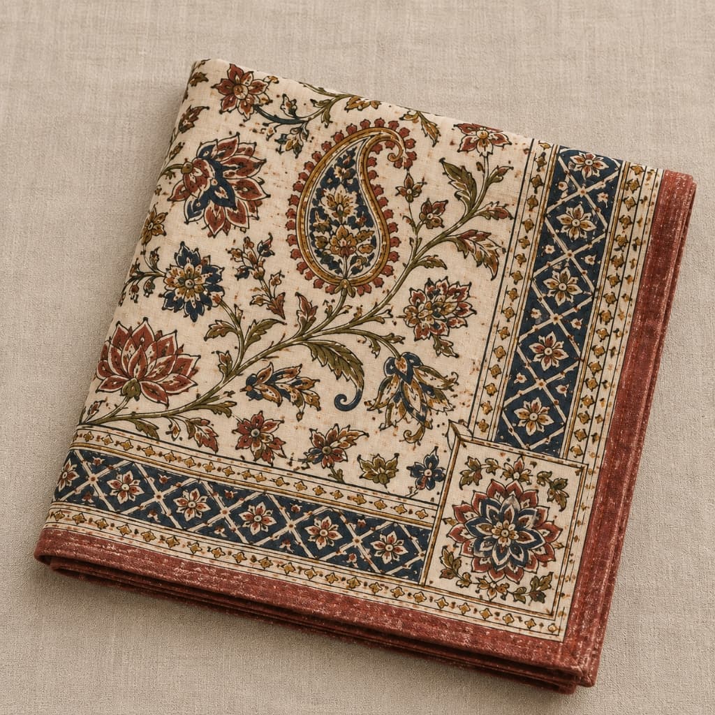 Kalgi Mughal Cypress Cone & Booti Cotton Napkin Set - Main View